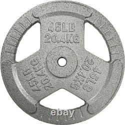 Compact 45 lbs Cast Iron Weight Plate with Anti-Rust Enamel Coating Unisex Use