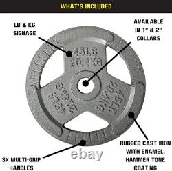 Compact 45 lbs Cast Iron Weight Plate with Anti-Rust Enamel Coating Unisex Use