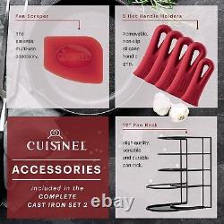 Cuisinel Cast Iron Cookware Set Complete Pre-Seasoned Kit