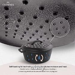 Cuisinel Cast Iron Dutch Oven 7-Quart Deep Pot + Lid + Pan Scraper + Handle