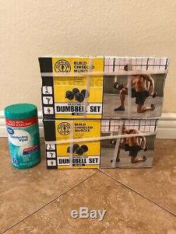 DISINFECTED Golds Gym 40 lb Adjustable Cast Iron Dumbell weight set Brand New