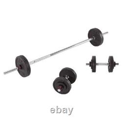 Decathlon 110 Lbs. Adjustable Weight Training Cast Iron Dumbbell and Barbell Set