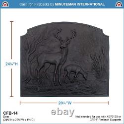 Deer Cast Iron Fireback, Black