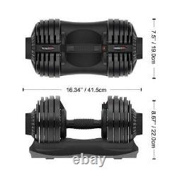 DialTech Adjustable Dumbbell 11 lb to 71 lbs Range 17-in-1 17 Weight Levels