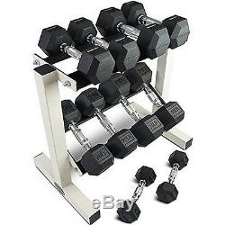 Dumbbell Set 150lb Rack Rubber Hex Weight Set Commercial Fitness Gym Equipment