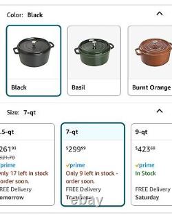 Dutch Oven 7 Quart Cast Iron New