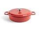 Enameled Cast Iron Braiser Pan With Lid Braising & Poaching Durable Cookw