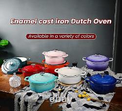 Enameled Cast Iron Covered 5.5 Quart Dutch Oven with Dual Handle, Indigo