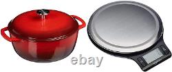 Enameled Cast Iron Covered Dutch Oven, 6-Quart, Red