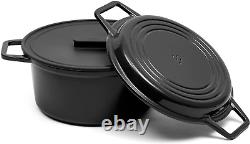 Enameled Cast Iron Dutch Oven 7 QT Dutch Oven Pot with Grill Pan Lid Cast Ir