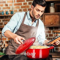 Enameled Cast Iron Dutch Oven Set with Lids, 2Pcs Cast Iron Pot, 6QT & 1.5QT Ena