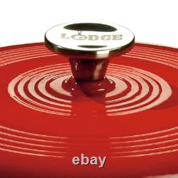 Enamelware 6 Qt. Round Cast Iron Dutch Oven in Red with Lid