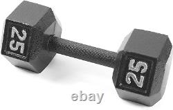 Essentials Black Cast Iron Hex Dumbbell Weight 5-120 Lbs Single or Pair New