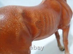 Exceptional Hubley Cast Iron Chestnut Thoroughbred Horse Doorstop 6 1/2 lbs
