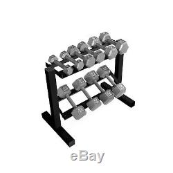 Exercise Bench with 150 Lb Dumbbell Weight Set Barbell Storage Rack Home Gym Fit