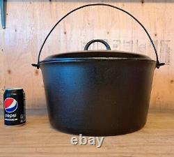 Extremely Rare Griswold Erie # 13 Dutch Oven Slant Logo 1920's Pat# 2635 & 2637