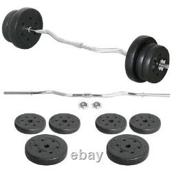 Fitness Barbell Dumbbell Weightlifting Set Work Out Exercises Home Gym Kit 55 LB