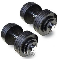 Fitness Maniac USA 200 lbs Adjustable Dumbbells Set Solid Cast Iron Weight Plate