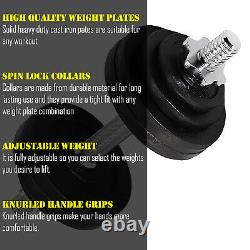 Fitness Maniac USA 65 lbs Adjustable Dumbbells Set Solid Cast Iron Weight Plates