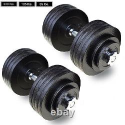 Fitness Maniac USA Adjustable Dumbbells Set Cast Iron Weight 200, 105, 65 lbs