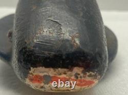 Folk Art VTG 9.5 & Weighs 7 lbs. CAST IRON WHALE Hand Painted DOORSTOP