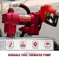 Fuel Transfer Pump Automatic Nozzle, 20 GPM High Flow 12 Volt DC Pump Cast Iron