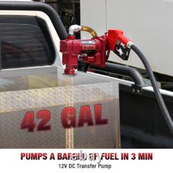 Fuel Transfer Pump Automatic Nozzle, 20 GPM High Flow 12 Volt DC Pump Cast Iron
