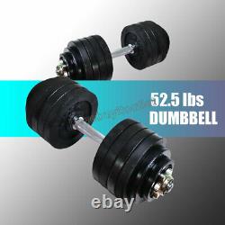 Full Metal 105lb Adjustable Dumbbells 2 x 52.5 lbs Black Plated Dumbbells