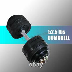 Full Metal 105lb Adjustable Dumbbells 2 x 52.5 lbs Black Plated Dumbbells