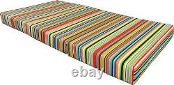 Full Multi Stripes Trifold Foam Bed, 6 x 54 x 75 Folding Mattress 1.8 lb Density