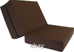 Full Size Brown Tri Fold Foam Bed, Folding Mattress 6 x 54 x 75, 1.8 lbs Density