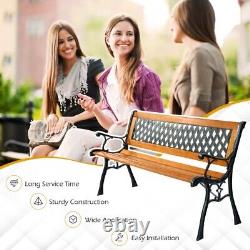 Garden Bench Cast Iron Patio Chair Porch Desk Outdoor Seating Bench Up To 463lbs