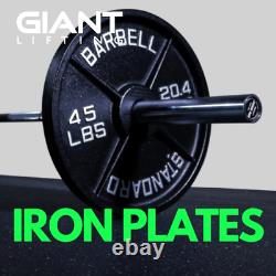 Giant Lifting Cast Iron Olympic Barbell Weight Plates Pairs Home Gym