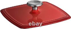 Grill Pan with Press Enameled Cast Iron 11-In Graduated Red, 80131/059DS
