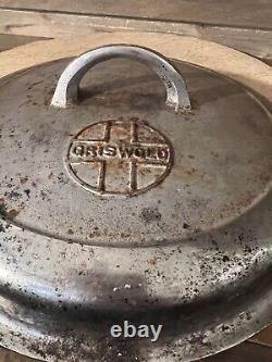 Griswold #8 Cast Iron BUTTON LOGO 1098 B Self Basting Skillet Cover AND PAN