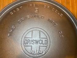 Griswold #9 cast iron round griddle 609 Large block Vintage rare condition