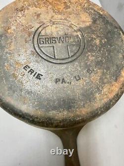 Griswold Cast Iron Skillet 9, 710 As Is 1924-1940, Total Length 16 ML