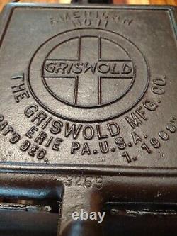 Griswold Square Waffle Maker No 11, Lb Slanted Logo, (3269/3270 Pads 987 Base)