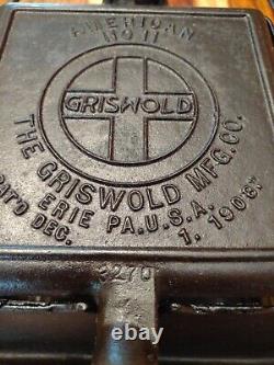 Griswold Square Waffle Maker No 11, Lb Slanted Logo, (3269/3270 Pads 987 Base)