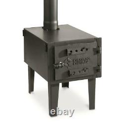 Guide Gear Outdoor Wood Cast Iron Stove Camping with Adjustable Vent