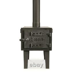 Guide Gear Outdoor Wood Cast Iron Stove Camping with Adjustable Vent