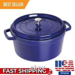 HOT SELLING Staub Cast Iron 7 qt, Round, Dutch Oven, Dark Blue