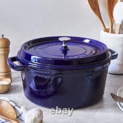 HOT SELLING Staub Cast Iron 7 qt, Round, Dutch Oven, Dark Blue HOT SELLING Staub Cast Iron 7 qt, Round, Dutch Oven, Dark Blue