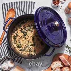 HOT SELLING Staub Cast Iron 7 qt, Round, Dutch Oven, Dark Blue