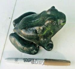 HUBLEY FROG CAST IRON TOAD GARDEN DOORSTOP 6 ORIGINAL HAND PAINTED MARKED 6lbs