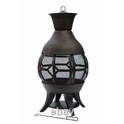 Hampton Bay Chimenea 20 in. Lokia Cast Iron Weather-Resistant with Fire Poker