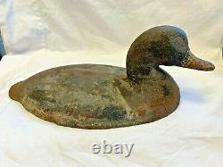 Heavy Cast Iron Vtg Sink Box Duck Decoy Statue Art Doorstop Mallard 21 + Lbs