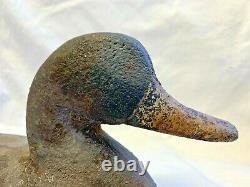 Heavy Cast Iron Vtg Sink Box Duck Decoy Statue Art Doorstop Mallard 21 + Lbs