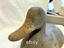 Heavy Cast Iron Vtg Sink Box Duck Decoy Statue Art Doorstop Mallard 21 + Lbs