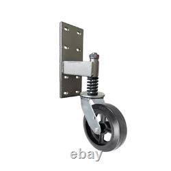 Heavy Duty Spring Loaded Gate Caster 600 lbs Capacity 8 Rubber on Cast Iron